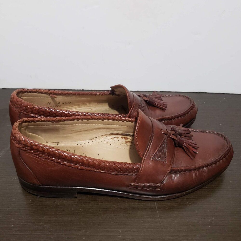 Allen Edmonds Maxfield 6203 Brown Leather Dress Loafers Tassel USA Made 10D - Picture 6 of 14